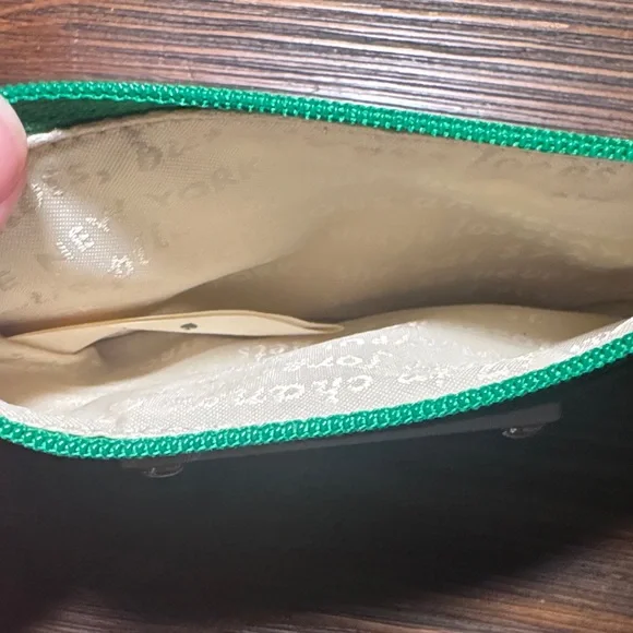 Kate Spade Green Tennis Print Keychain Pouch - Picture 3 of 3